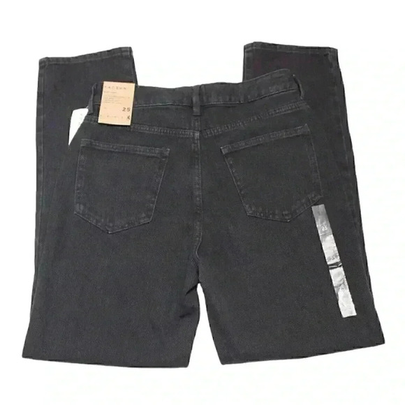 NWT Pacsun Mom Jeans Size 25 Black Denim Grunge 90s High Rise 100% Cotton - Picture 2 of 11